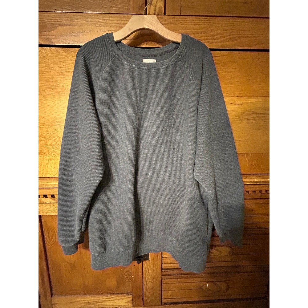 Altard State Ribbed Sweatshirt Large Grey Raglan Crew Neck Pullover
